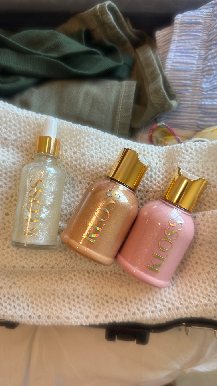 GOLDEN SKIN + GLOWY GIRL + GOTERO SHIMMER + KLOSS BAG