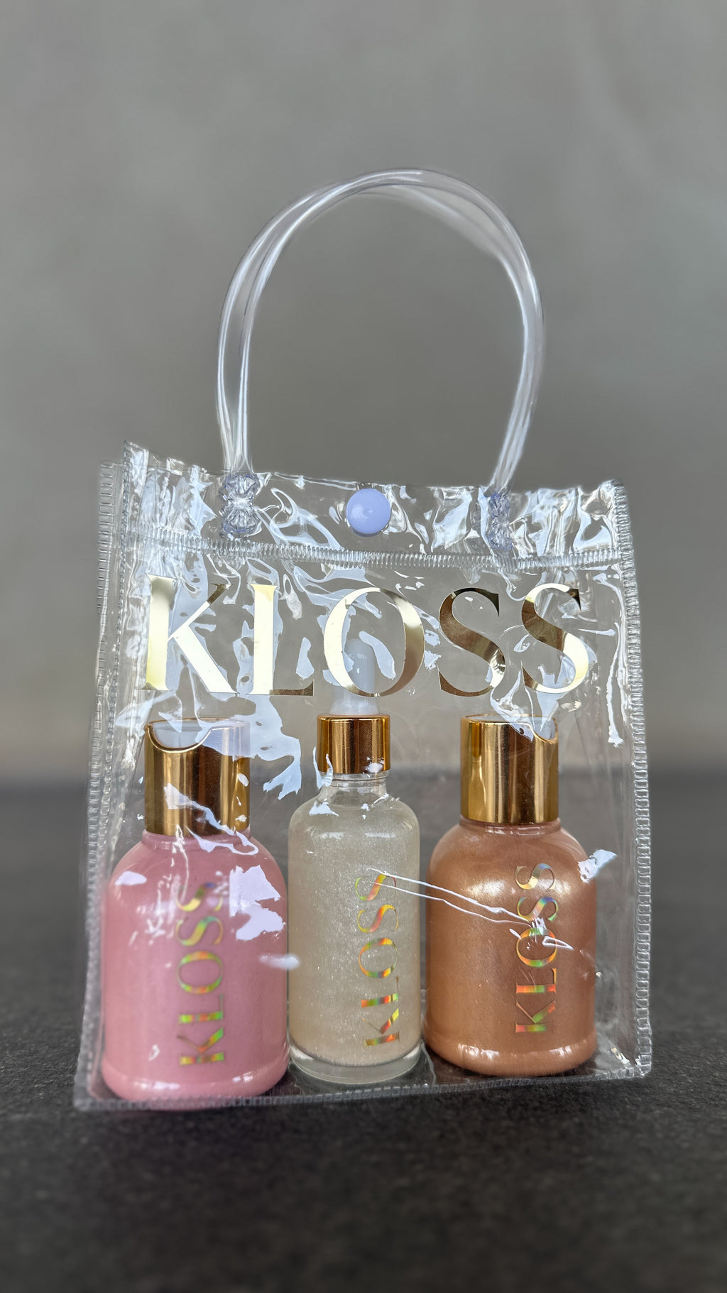 GOLDEN SKIN + GLOWY GIRL + GOTERO SHIMMER + KLOSS BAG