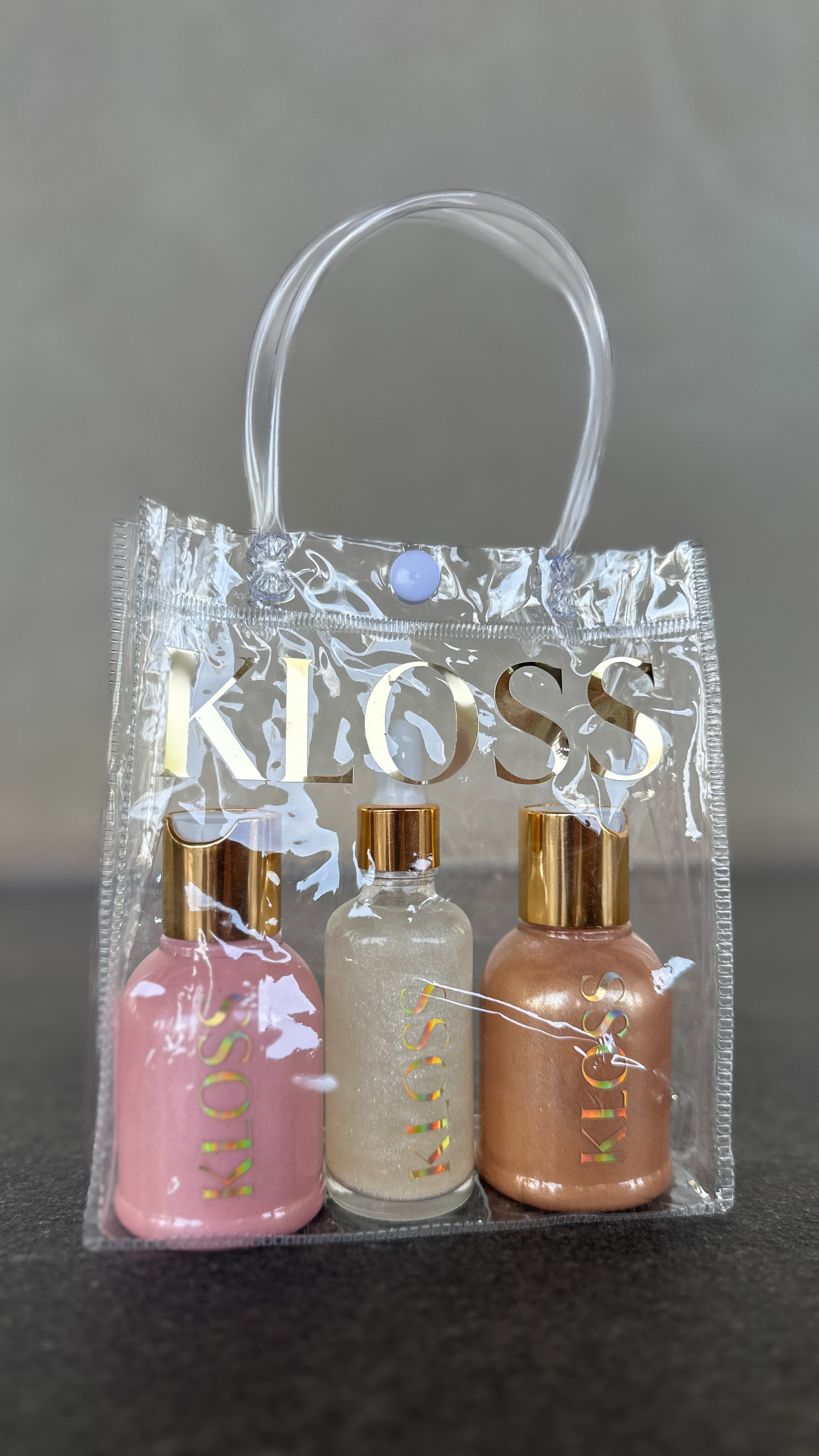 GOLDEN SKIN + GLOWY GIRL + GOTERO SHIMMER + KLOSS BAG